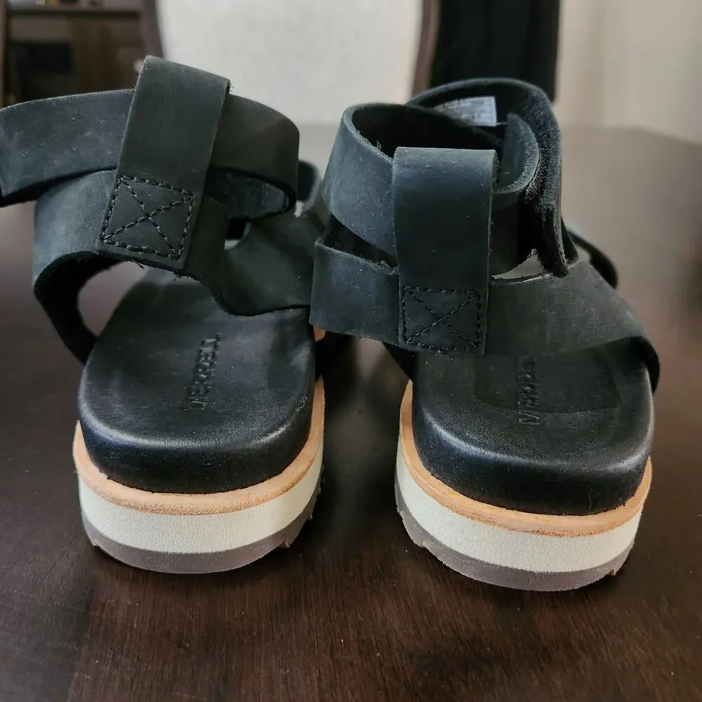 Merrell Juno Mid Sandals Black Nubuck Leather Size 6